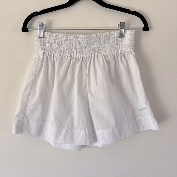 J.Crew White Pull-On Elastic Waist Smocked Beach Shorts Size XS - Picture 1 of 8